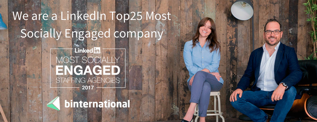 binternational, among the Top-25 Most Socially Engaged Recruitment Agencies in LinkedIn Ranking